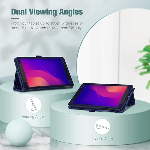 Miniatura 4 de Fintie Funda tipo folio para tablet Alcatel Joy Tab 2 de 8 pulgadas 2020 (modelo 9032Z), funda protectora de piel sintética con soporte para