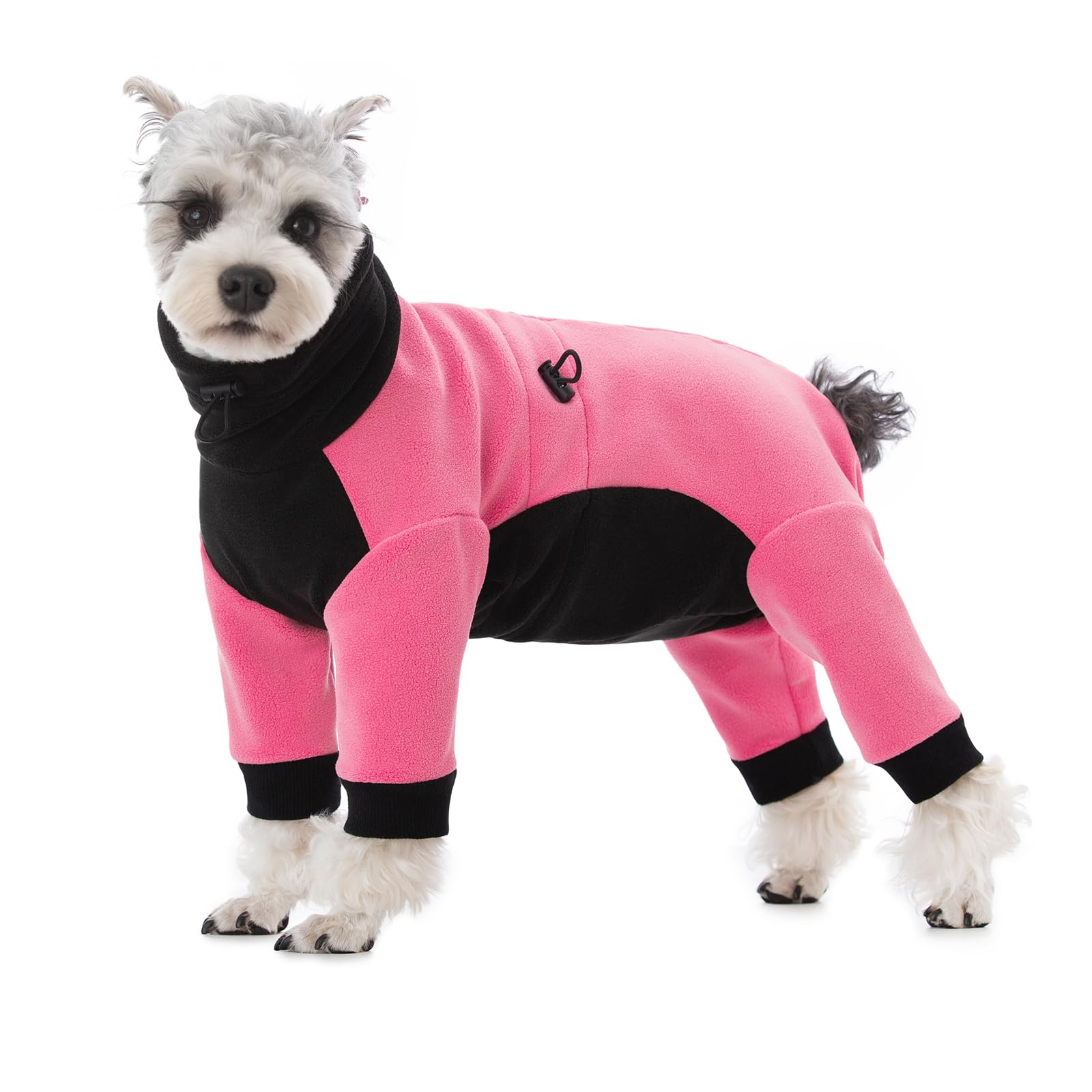 AITOLI Dog Winter Clothes for Small Medium Dogs, Windproof Dog Onesie Jumpsuit, Dog Cold Weather Coats, Turtleneck Fleece Dog Coat Anti Hair Shedding, Warm Dog Coat BodaySuit, Color-Block Dog Pjs