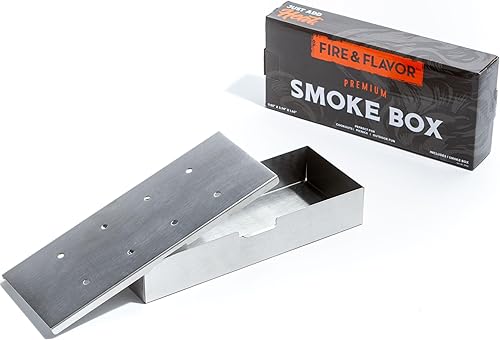 Miniatura 3 de Fire & Flavor Caja de humo prémium de acero inoxidable, transforma tus parrillas de gas, eléctricas o de carbón en un ahumador gourmet, añade sabor