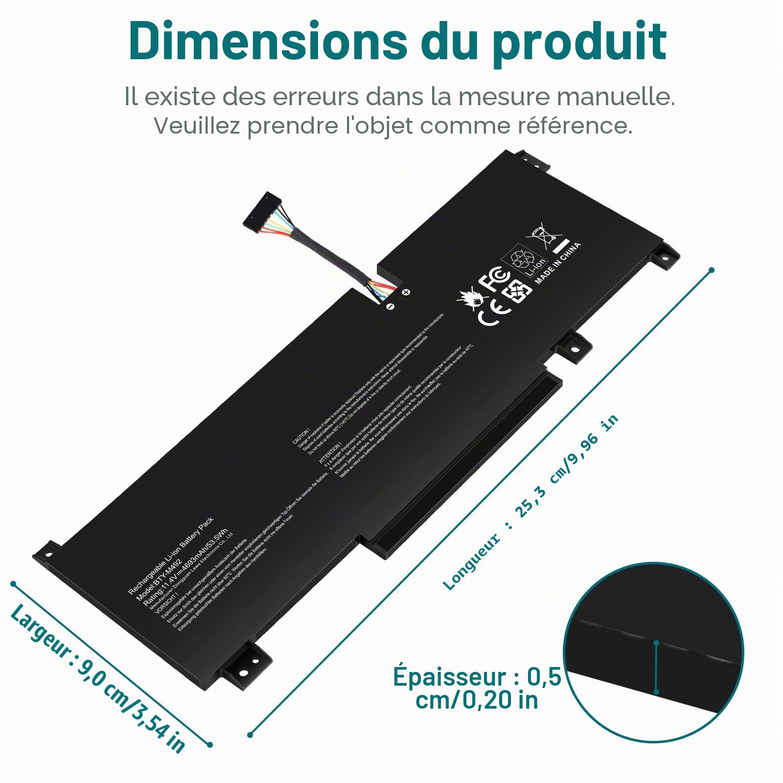 ASUNCELL 11.4V/53.5Wh BTY-M492 Batterie d'ordinateur Portable pour Msi Katana GF66 11UC 11UE 11UD 11SC 12UE, GF76 11UC 11UD 11UE 11SC 12UD 12UE, Pulse GL76 11UEK 11UDK 11UCK, Crosshair 17 A11UDK