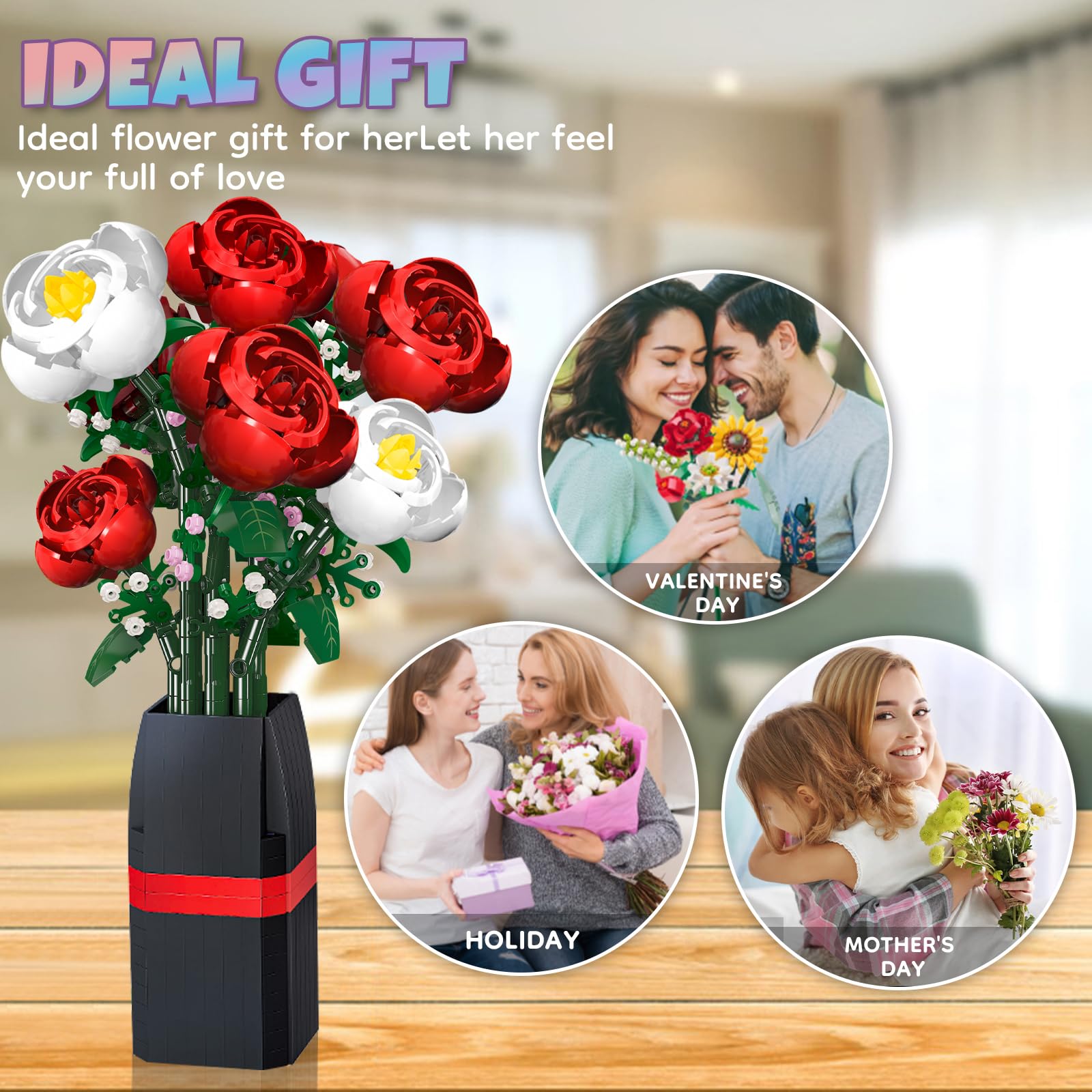 Amazon.com: WIDELAND Flower Bouquet Building Set, Flower Plants