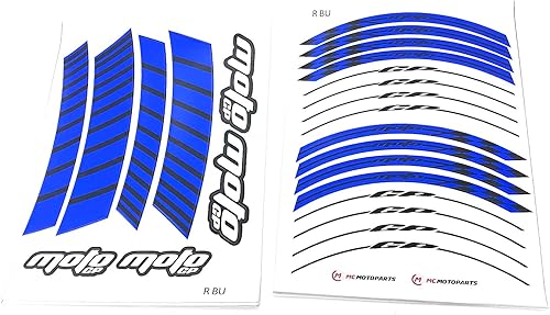 Vista 31 de MC MOTOPARTS Adhesivos adhesivos para llantas de 17 pulgadas AA01 compatibles con GSX1300R GSXR1000 GSXR600 (azul aguamarina)