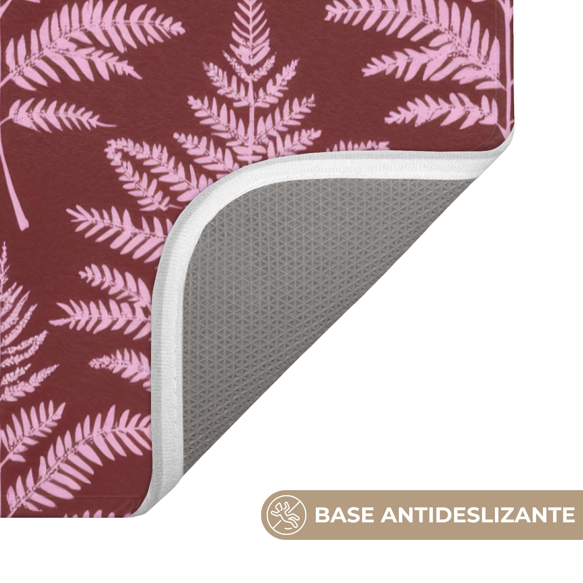 Alfombra Baño Rectangular 60x90 cm Decoracion Bathroom Mat Non Slip Shower Lavable Antideslizante Alfombrilla Tapete Banheiro Hoja - Patrón - Morado