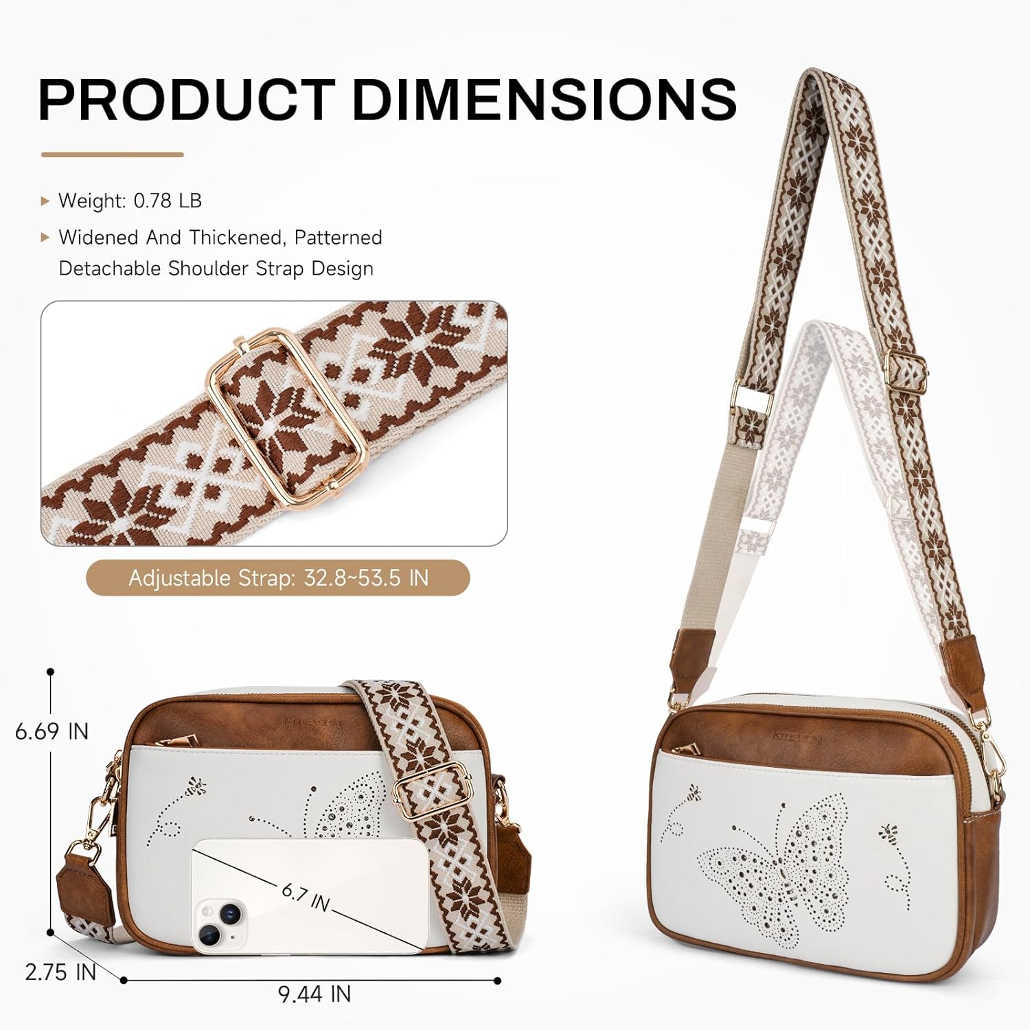 Crossbody Purse for Women Vegan Leather Small Crossbody Bags with Adjustable Strap Multiple Pockets - Image 6