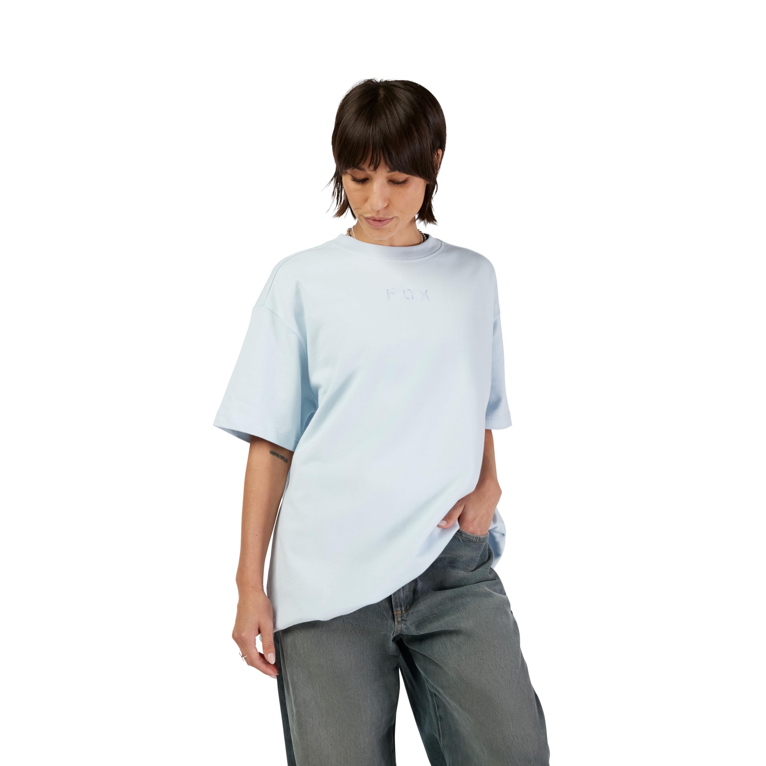 Fox Racing Damen W Wordmark Os Ss Tee, Blassblau, X-Klein