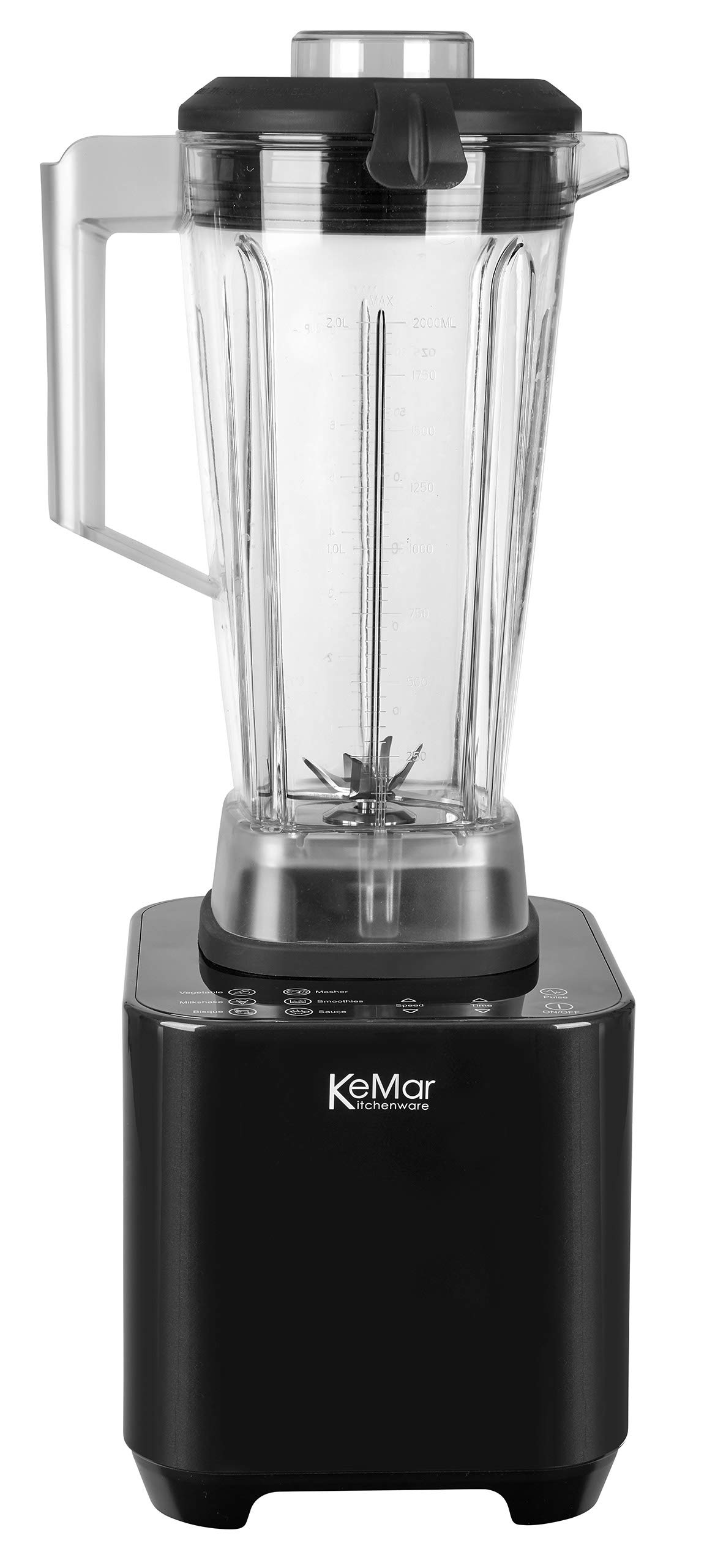 Hochleistungstandmixer (1.500W, 30.000 U/min 6 Programme, Touch Bedienung, inkl. 1L und 2L Behälter (Schwarz)