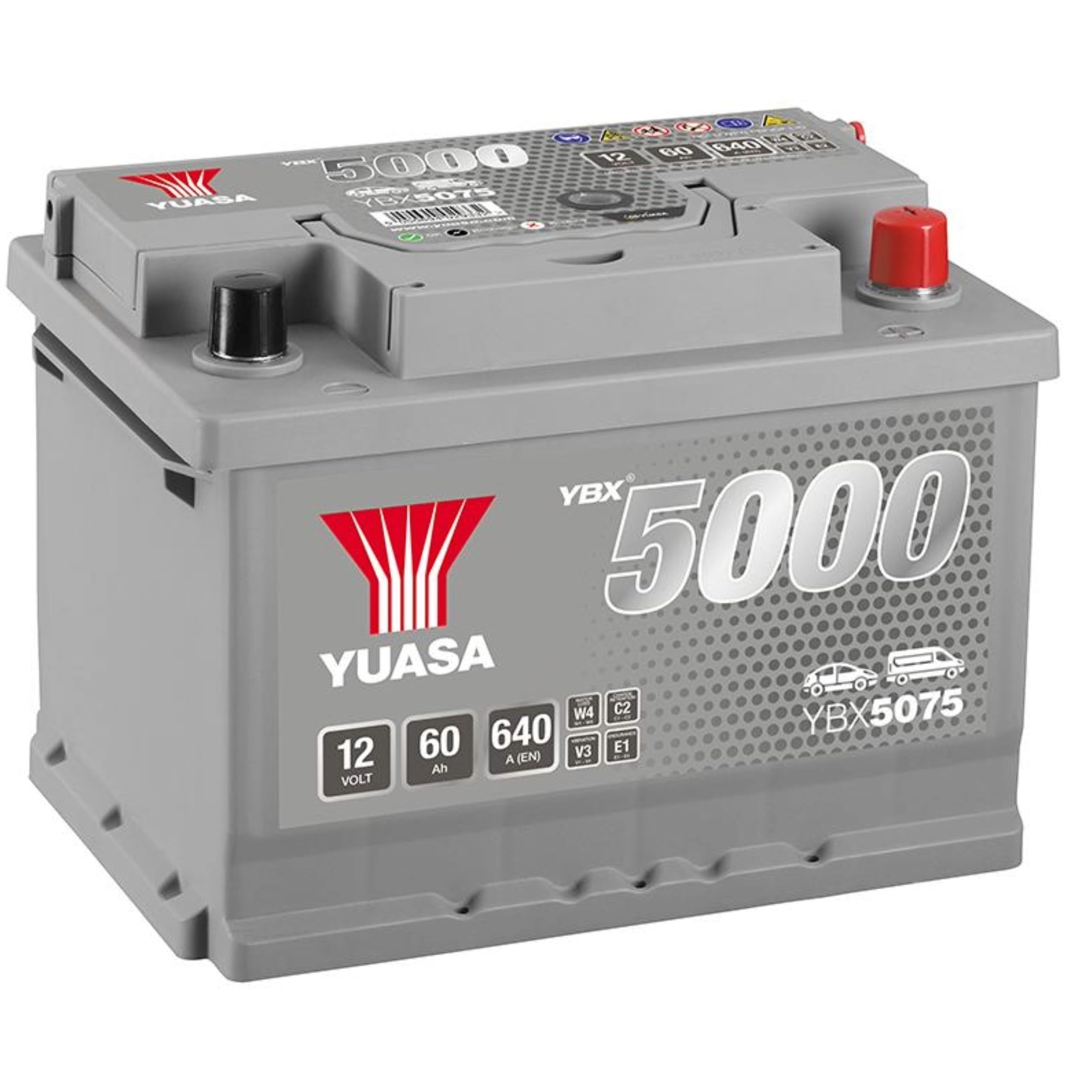 Audi A3 8P 03-13 Petrol Car Battery Yuasa YBX5075 075 1.4 1.6 FSI TFSI 60Ah 5Yr