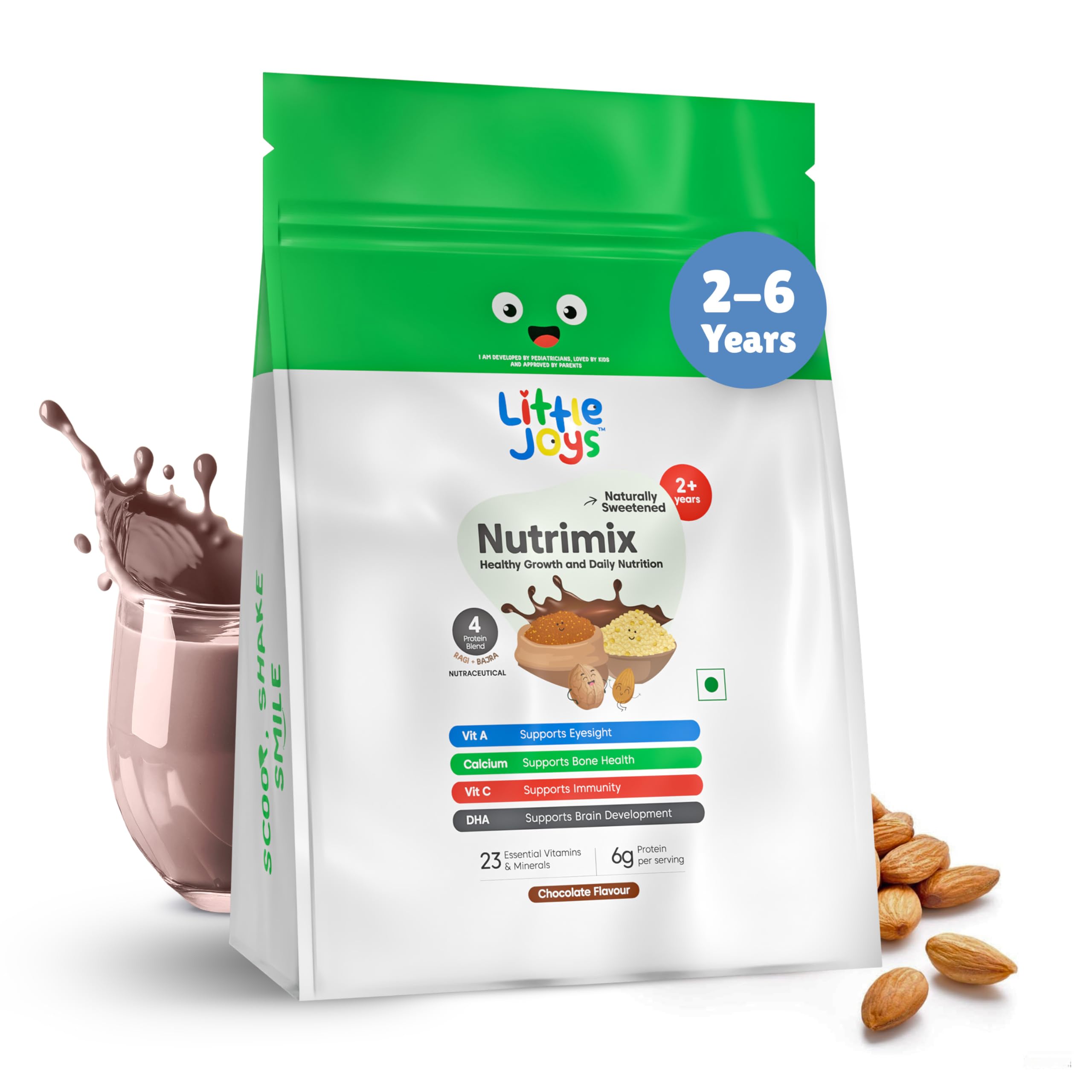 Little Joys Nutrimix Nutrition Powder Refill Pouch 350g | 2-6 Years | No Refined Sugar | Supports Healthy Growth & Boosts Immunity | With Ragi, Bajra, Almonds & Oats | Chocolate Flavour (B0D1VWPQL1) Amazon Price History, Amazon Price Tracker