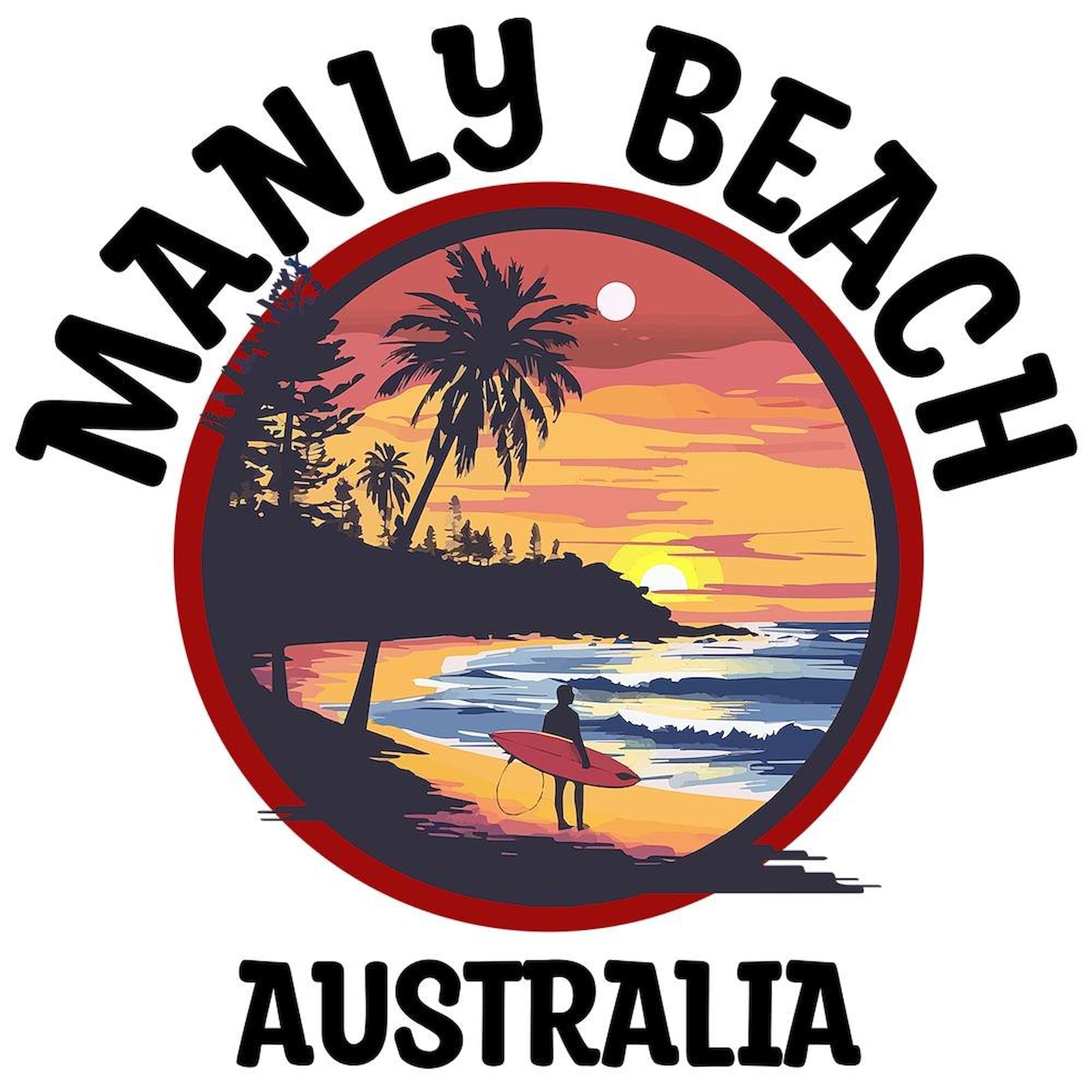 CafePress Manly Beach Australia (with Black Lettering) Twin Duvet Cover, Printed Comforter Cover, Unique Bedding,