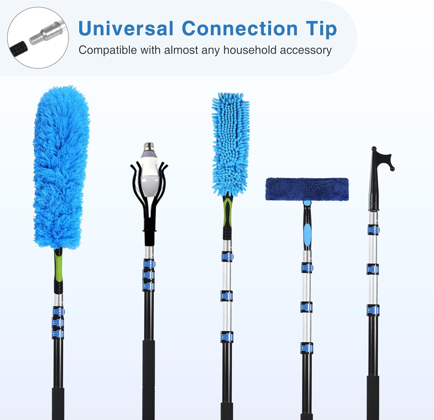 Lineslife 多目的12フィート延長ポール、軽量で耐久性のあるアルミニウム合金伸縮ポール、高い天井、窓掃除用ペイントローラー(