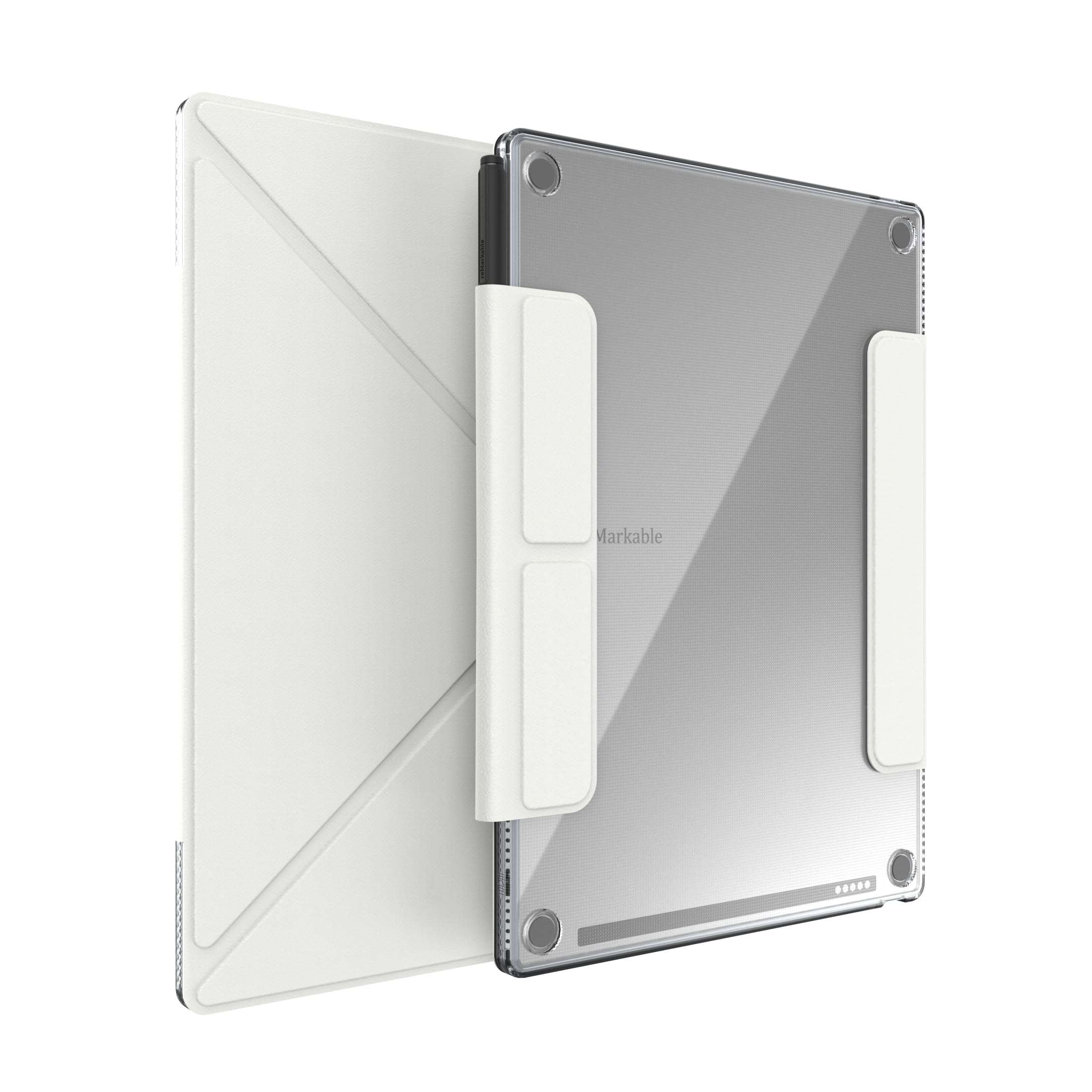 TUDIA M-FLIP - Funda magnética transparente desmontable para notable Paper Pro de 11.8 pulgadas, funda delgada transparente con función de encendido y apagado automático, cierre magnético fuerte - 1
