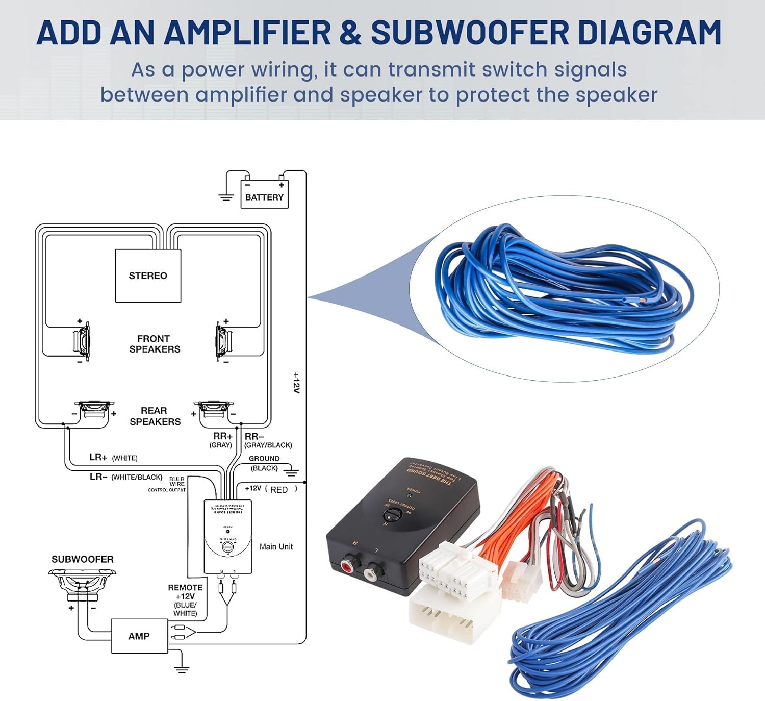 NuIth Add an Amplifier Adapter w/Amp Turn On Wire for 1997-2008 Subaru Impreza Forester Outback WRX, Added an Amp Amplifier Interface to Factory Radio System 2-Channel RCA Line Output Coverter