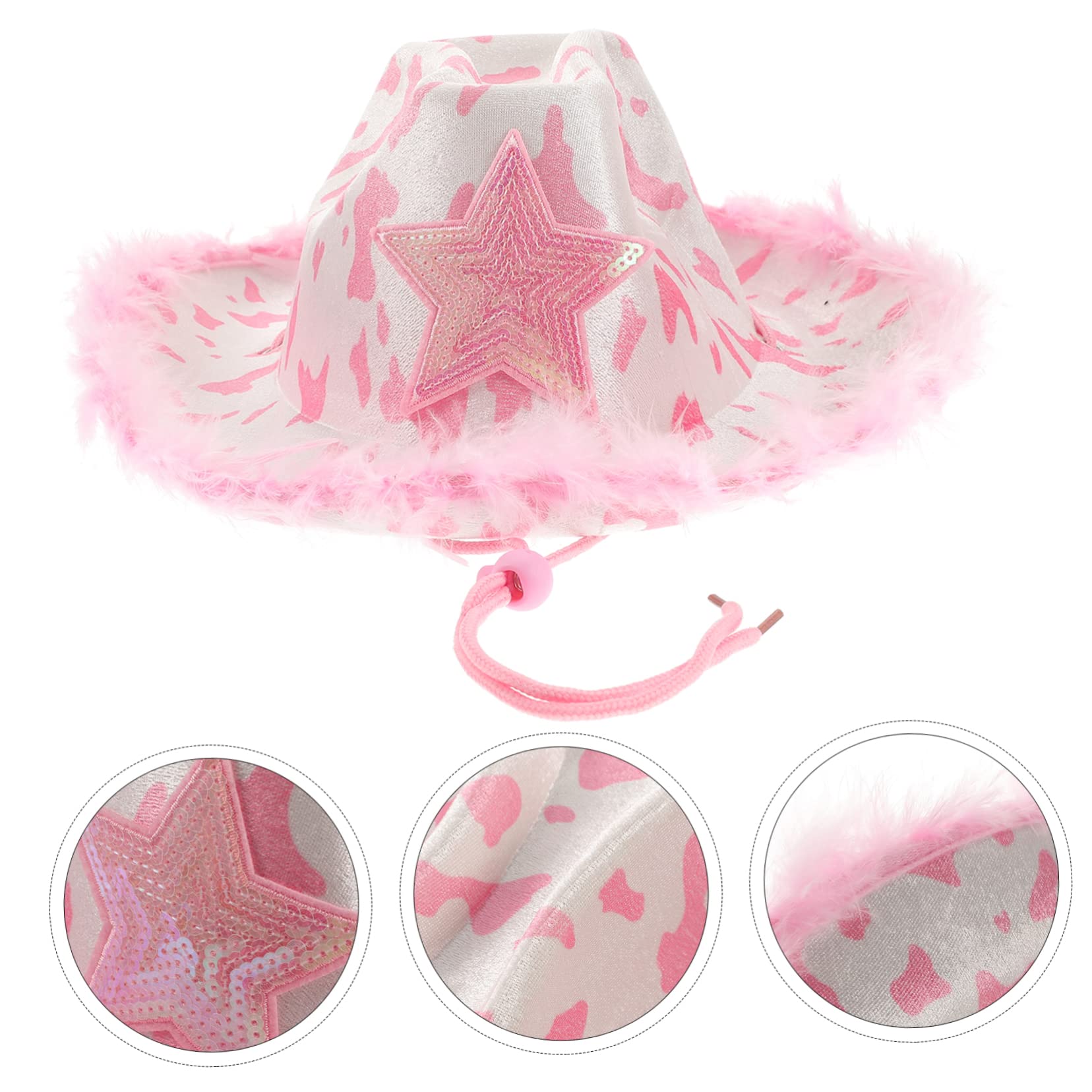 HEMOTON 2 Pz Cappello Da Cowboy Cappelli Piatti Da Uomo Berretto Da Uomo Cappello Western Da Donna Cappello Da Festa Di Natale Vestiti Per Bambini Mancare Abbigliamento Stoffa Cosplay