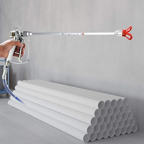 Miniatura 6 de SINYOWOT Paquete de 3 extensiones de punta de pistola pulverizadora sin aire con protector rojo, pistola pulverizadora de pintura sin aire, varilla