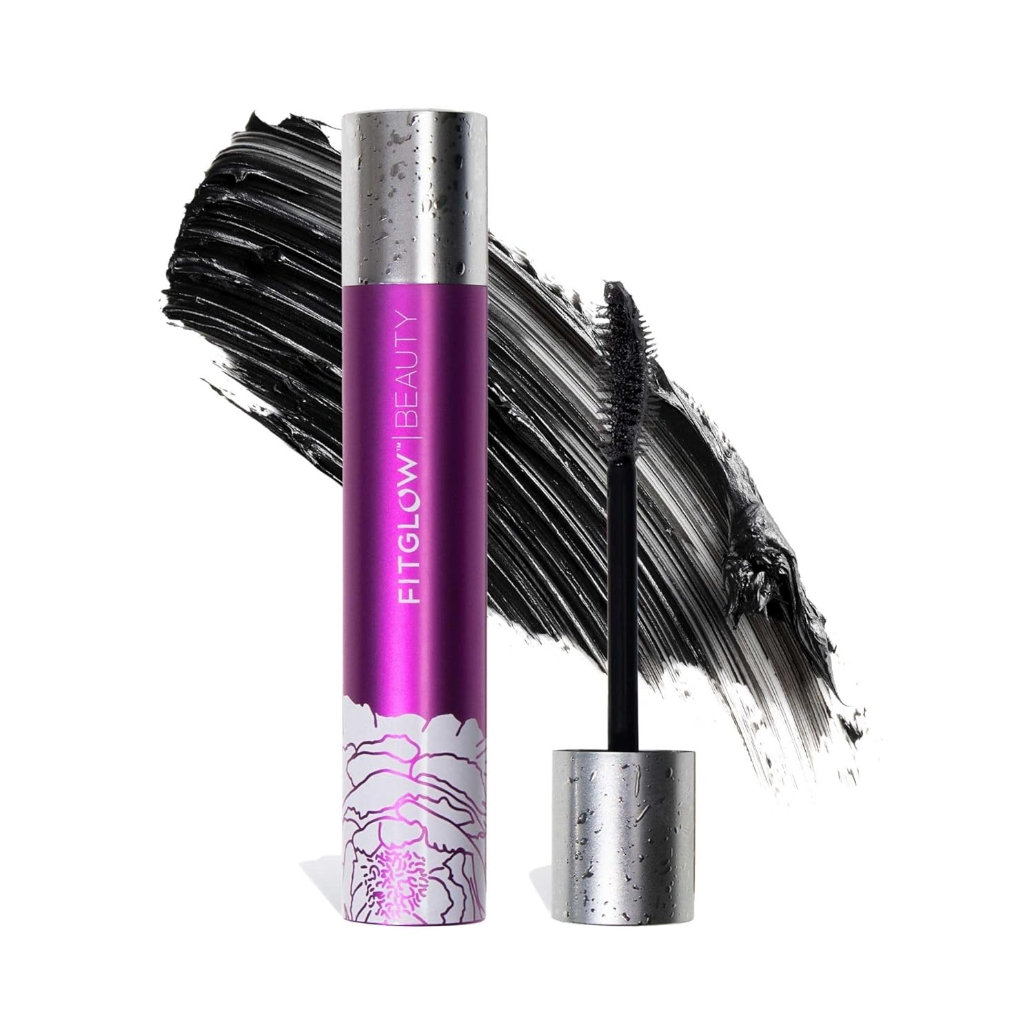Fitglow Beauty Vegan Good Lash + Mascara | 2-in-1 Volumizing Lengthening & Conditioning Eyelash Mascara | Natural Lash Serum | Reduces Shedding & Breakage | Plant-Powered Phyto Superfoods | Black, 10g
