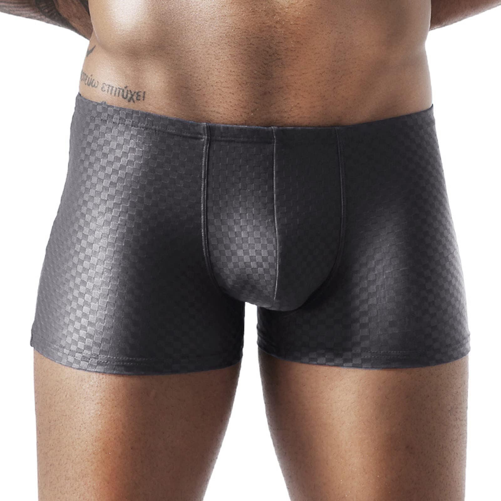 Men Boxer Briefs Ice Silk Comfortable Quick Dry Grey