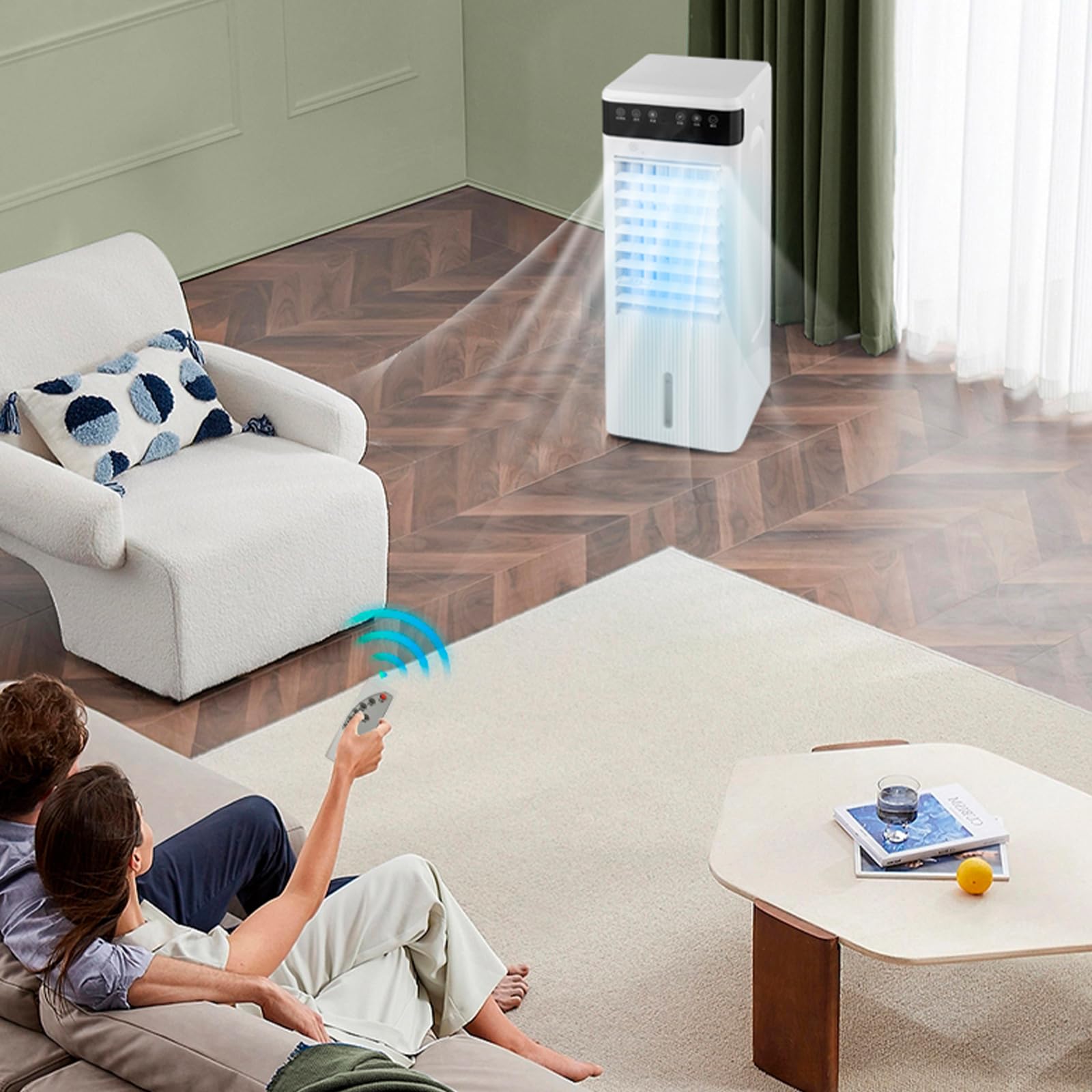 Climatizador de Frío y Calor, 3 en 1: Enfría, Calienta y Humidifica, Ventilador con Oscilación, Aire Acondicionado Portátil, Hogar
