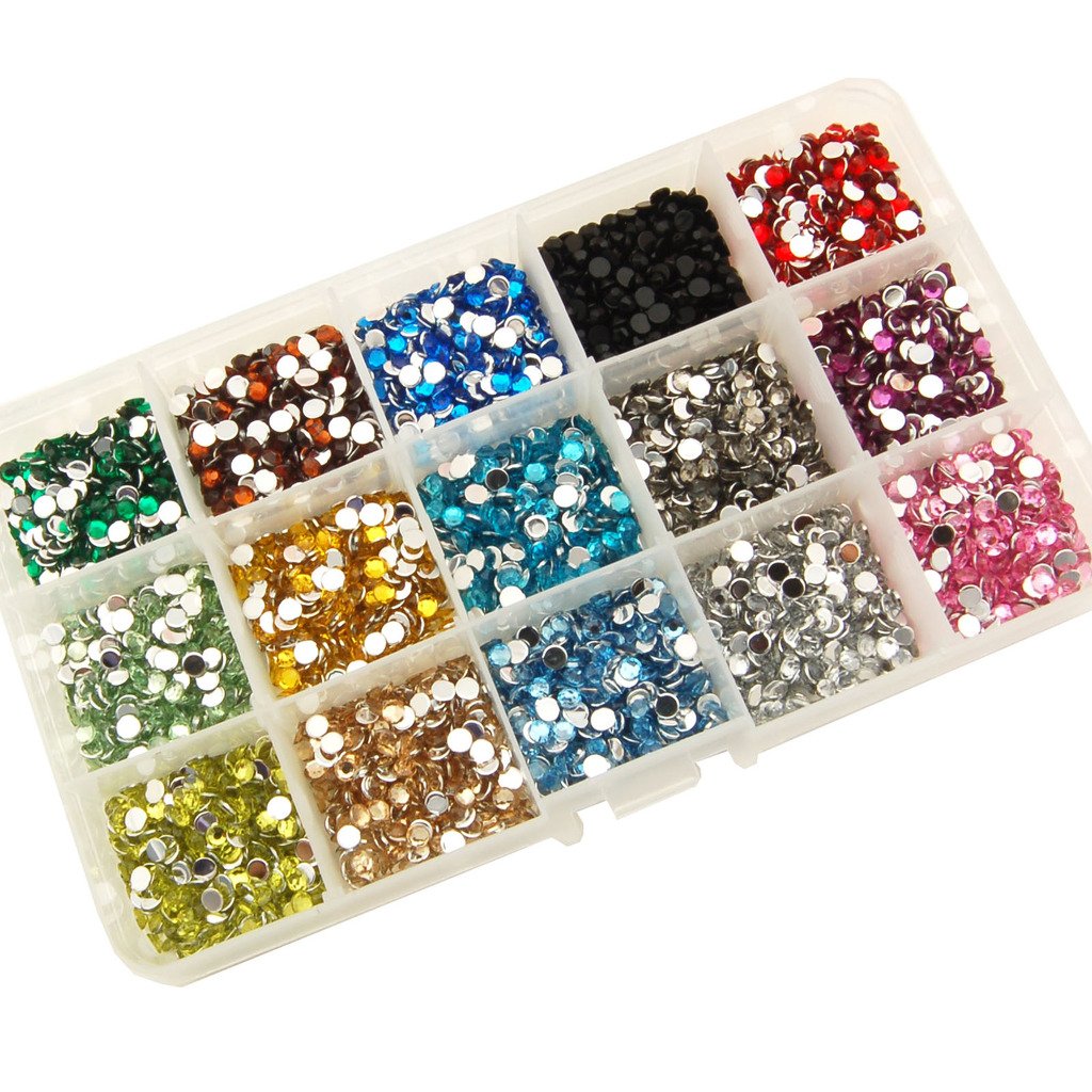 Summer-Ray 4mm Assorted Colour Rhinestones In Storage Box Set #1