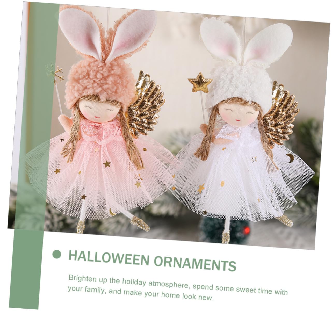 4 Pièces Pendentif poupée Ange poupées d'ornement d'arbre de Noël Ange en Peluche de noël Christmas Tree Xmas Tree poupées de Sapin de noël Ornement Ange Tissu en Fibres Chimiques