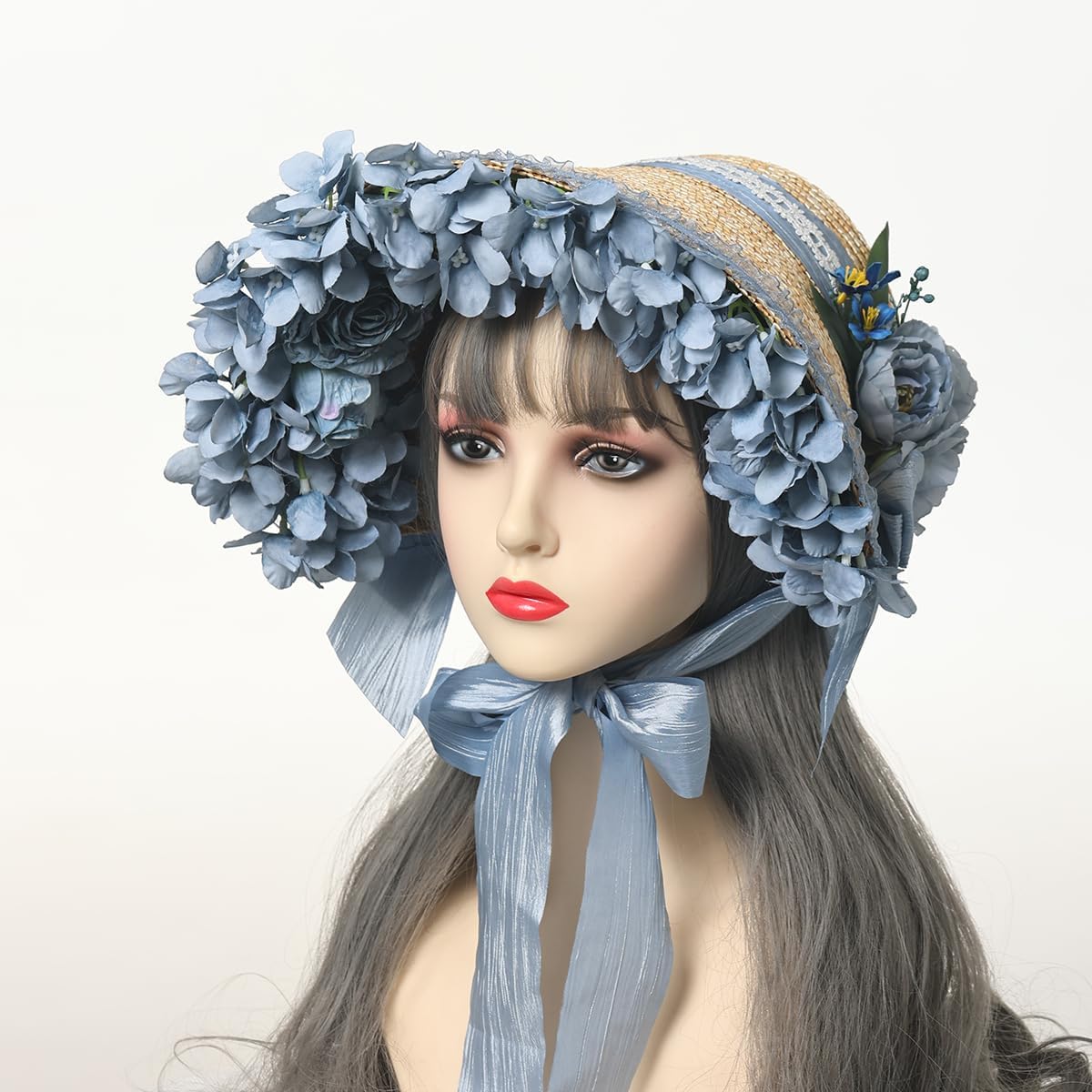 COSDREAMER Womens Victorian Hat Vintage Tea Party Sun Hat Flat - Image 4