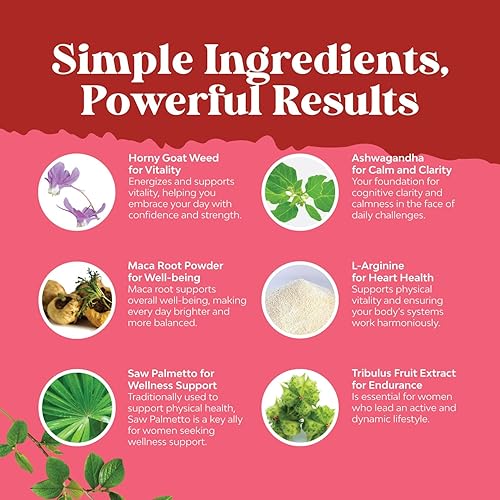 Miniatura 4 de Horny Goat Weed for Women – Suplementos herbales Hornygoatweed Women Complejo para el equilibrio hormonal, apoyo del estado de ánimo y bienestar