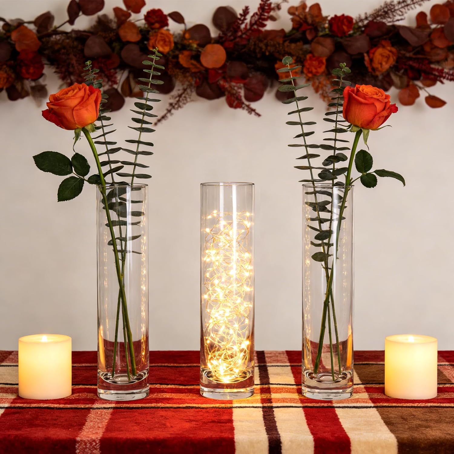 Brajttt 7.48 inch Tall Vases for Flowers,12PCS Glass Cylinder Vase, Single Rose Bud Vase for Event Decor,Bud Vases in Bulk for Wedding Centerpieces,Home Aesthetic Desk Decor, Party Decorations - Image 4