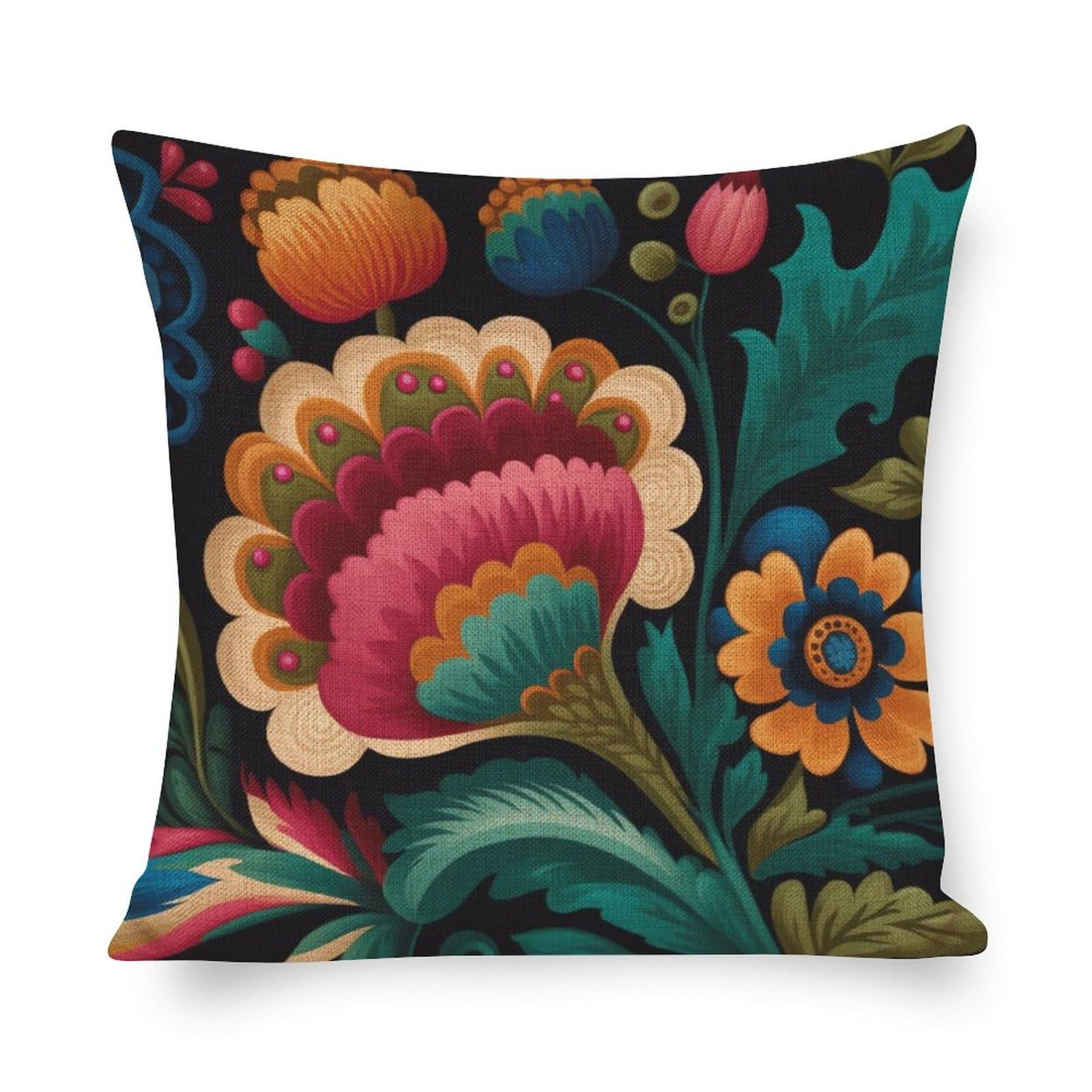 MaSiledy Decor Pillows Mexican Flowers Pillowcase 18"x18" Modern Floral Blossom Decorative Throw Pillow Covers for Couch Sofa Bed Throw Pillow Covers