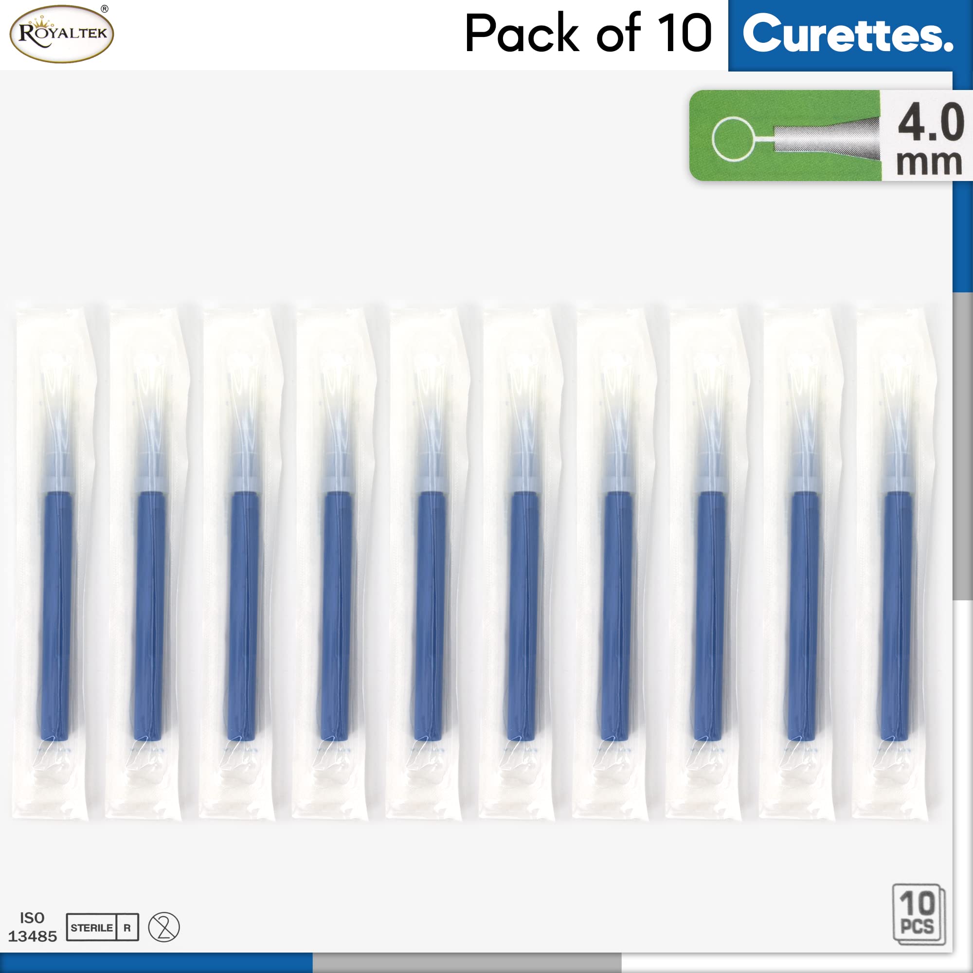 Sterile Disposable Dermal Curettes, Easy Peel Packing - Box of 10 (4.00 mm) — Amazon image 3