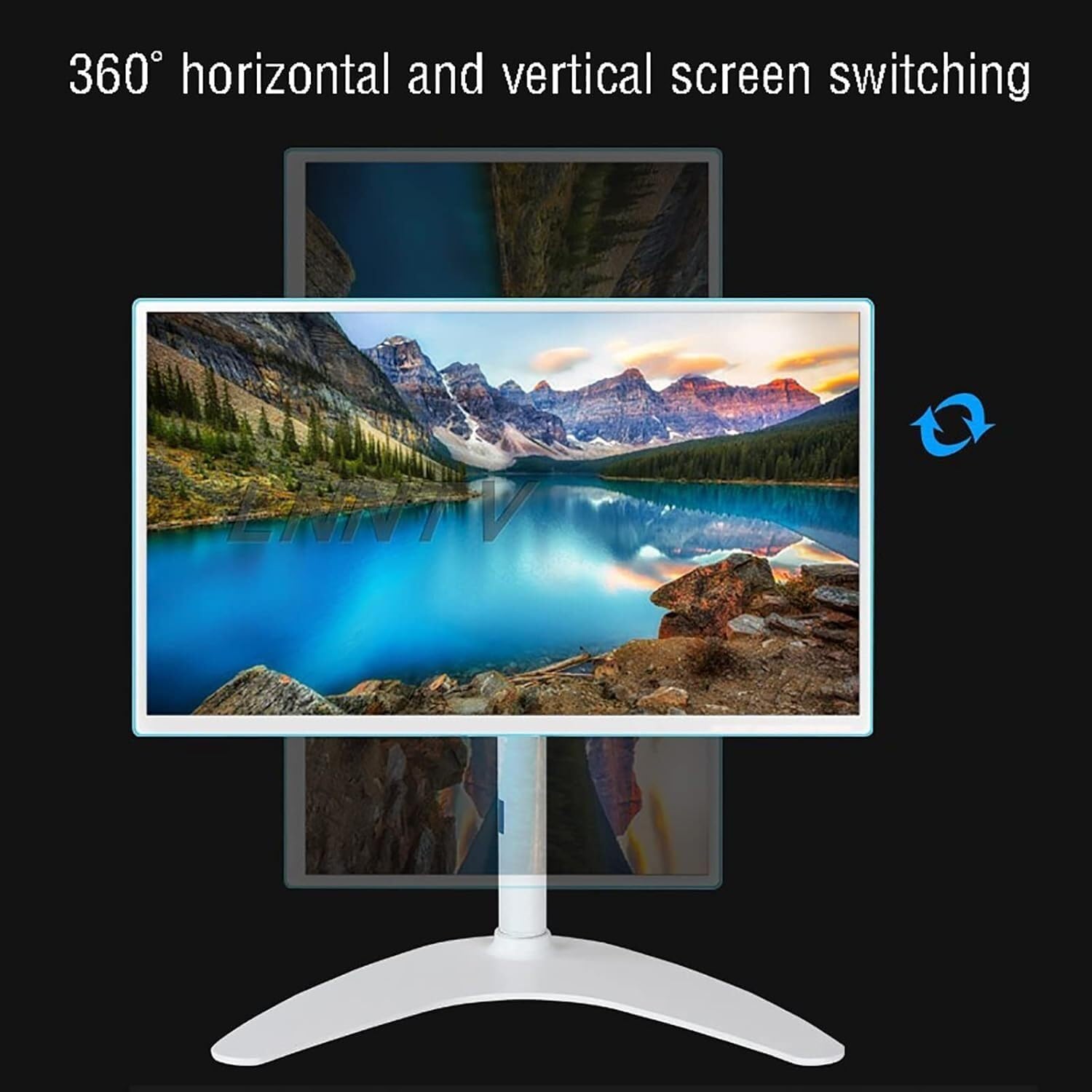 Installation Height Adjustable Desktop TV Stand Screen with 360 ° Horizontal and Vertical Screen Switching, Suitable for 14-32 Inch TVs(A)