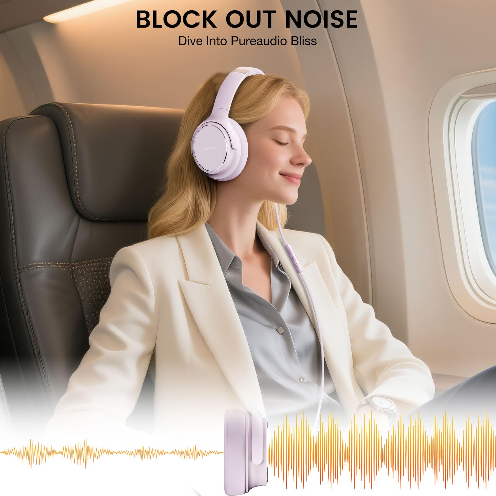 Cuffie over-ear con cavo USB C, con microfono, controllo del volume, porta di condivisione e archetto regolabile, cuffie stereo pieghevoli, per adulti/adolescenti, per iPhone 16, laptop, giochi