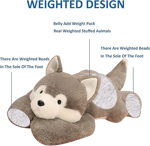 Miniatura 9 de Animales de peluche con peso, 29.5 pulgadas, 6.2 libras, juguete de peluche de cerdo rosa lindo para adultos, niños y niñas