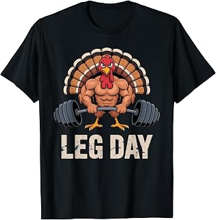 Leg Day Funny Gym Turkey Workout Thanksgiving Humor Tee T-Shirt