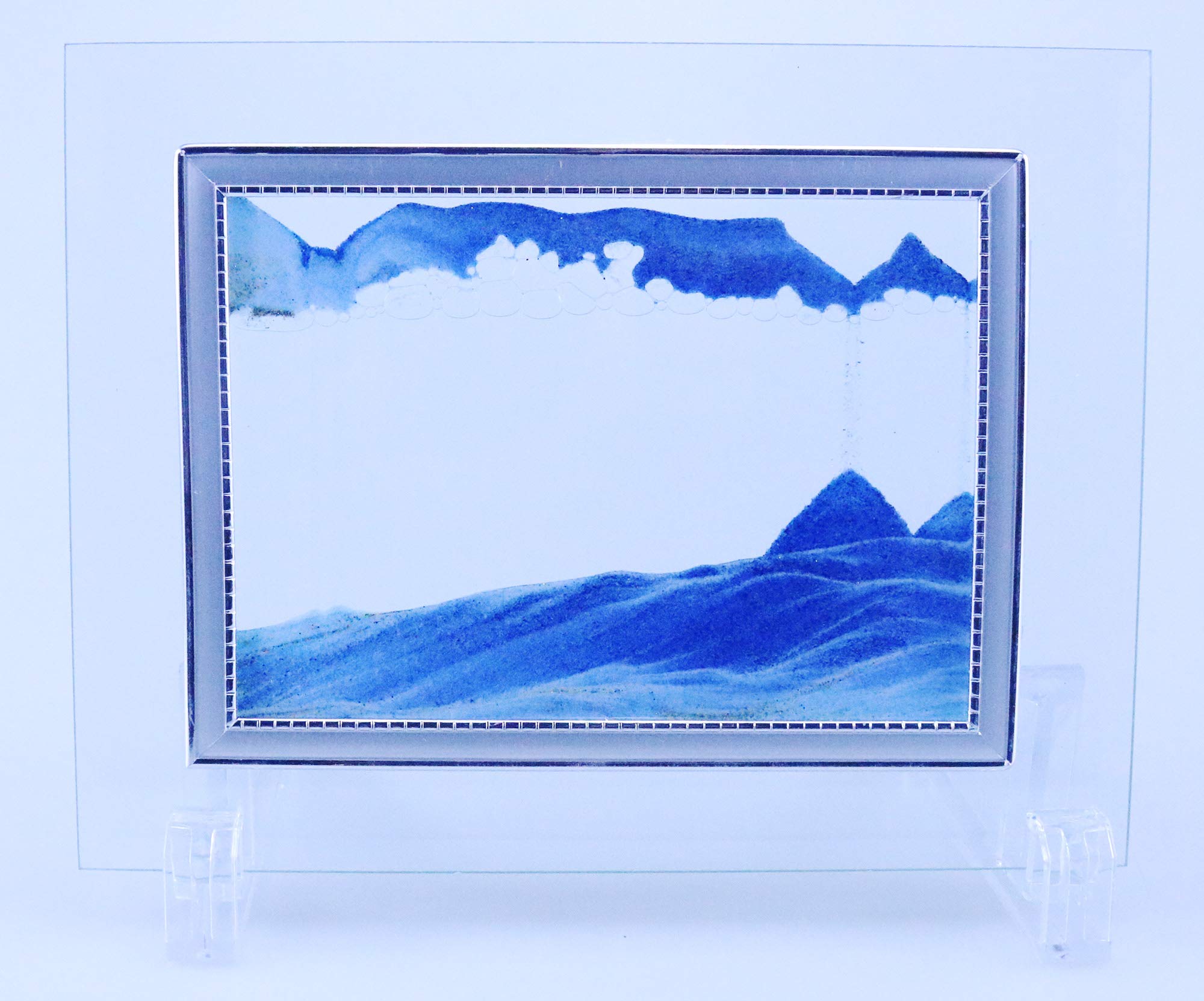 yaihe Sand Landscape by Flowing Sand Dynamic Sand Picture Moving Desktop Art Sand in Motion (Blue, 6.2 inch)
