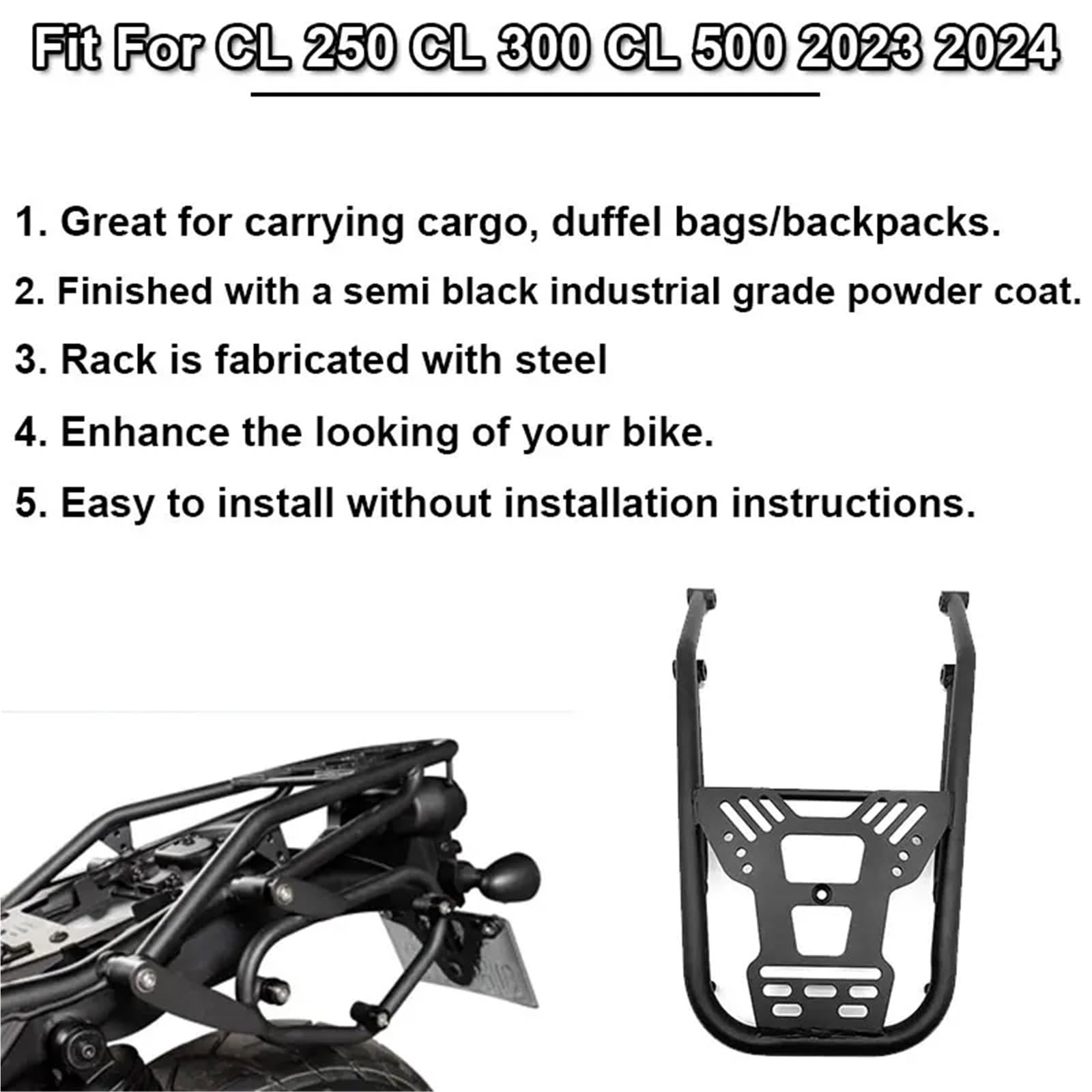 Półka na bagaż motocyklowy Pasuje do motocykla HONDA CL 250 300 500 CL250 CL300 CL500 2023 2024 Tylny bagażnik bagażnika
