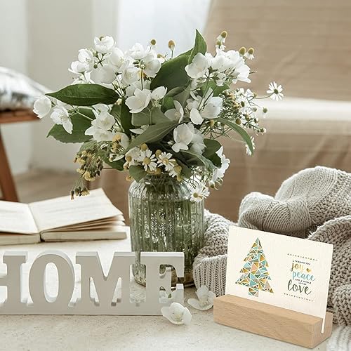 Miniatura 6 de TINSKY Paquete de 12 soportes de madera para tarjetas de lugar, soportes de madera para letreros acrílicos, soportes de números, para bodas, cenas,