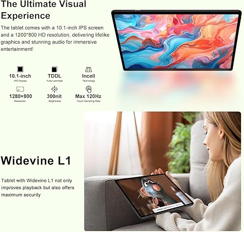 Miniatura 7 de UJJ Tableta para niños de 10 pulgadas Android 15, 30 GB RAM 64 GB ROM 1 TB de expansión, tableta Octa-Core con Gemini AI, 6000 mAh, WiFi 5G,