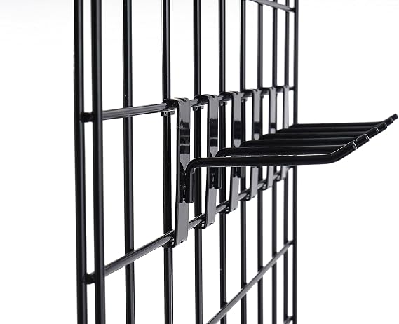 Gridwall Hooks 6 Inch, 32PC Display Hooks for Grid Wall, Heavy Duty Gridwall Hook for Grid Wall Panel, Gridwall Peg Hook,Black
