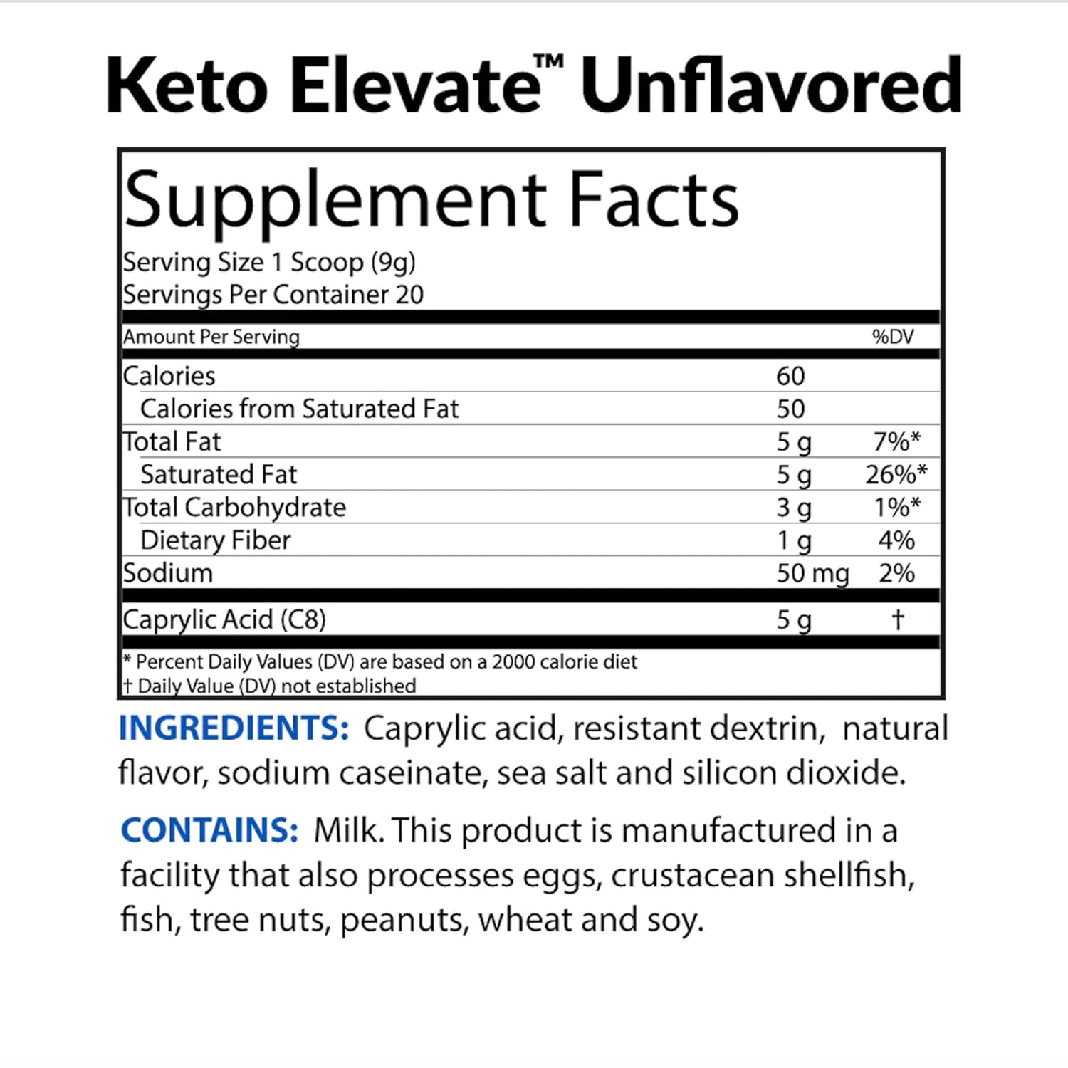 BioTrust Keto Elevate Pure C8 MCT Oil Powder (Unflavored) BlenderBottle Bundle