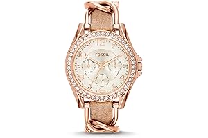 Fossil Women's Riley Quartz Stainless Steel and Leather Watch