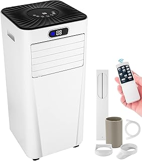 Nyxi Air Conditioner 9000 BTU, Air Cooling & 24L / Day Dehumidifier Mode, AC Unit Remote Control, Window Kit 24 hrs Timer. Perfect for Homes, Offices, Basements, Schools, Gym