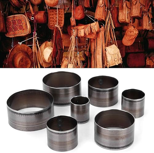 Miniatura 3 de Acouto Punzonadora de cuero 7 unids Metal Punch Hollow Punch Set Cuero Esquina Punch Cinturón Puncher Herramienta de perforación para tratamiento de