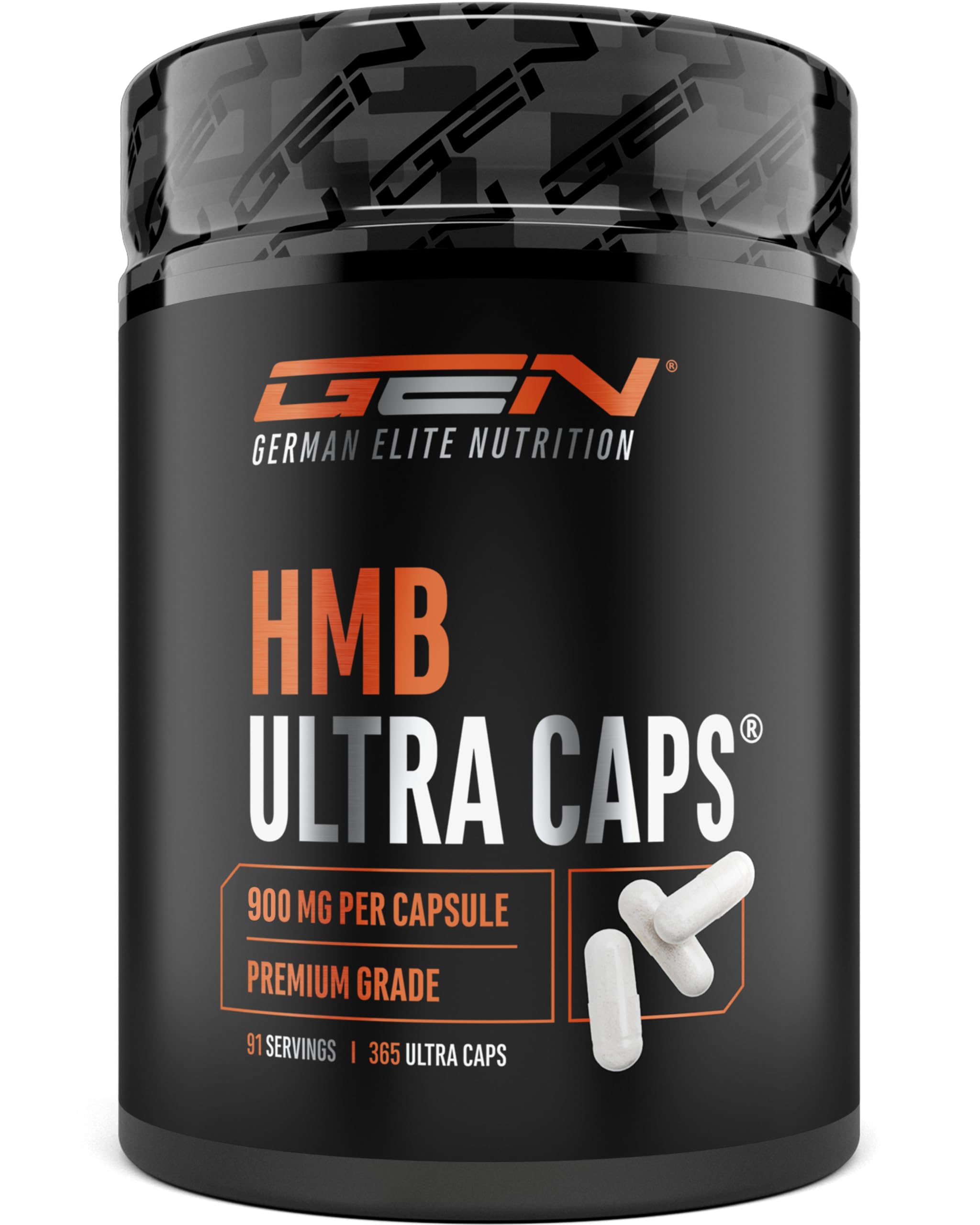 HMB Ultra Caps - 365 Gélules - Hautement Dosées avec 3600 mg de β-Hydroxy-β-Méthylbutyrate de Calcium Pur (HMB de Calcium) par Dose Quotidienne - sans Additifs Indésirables