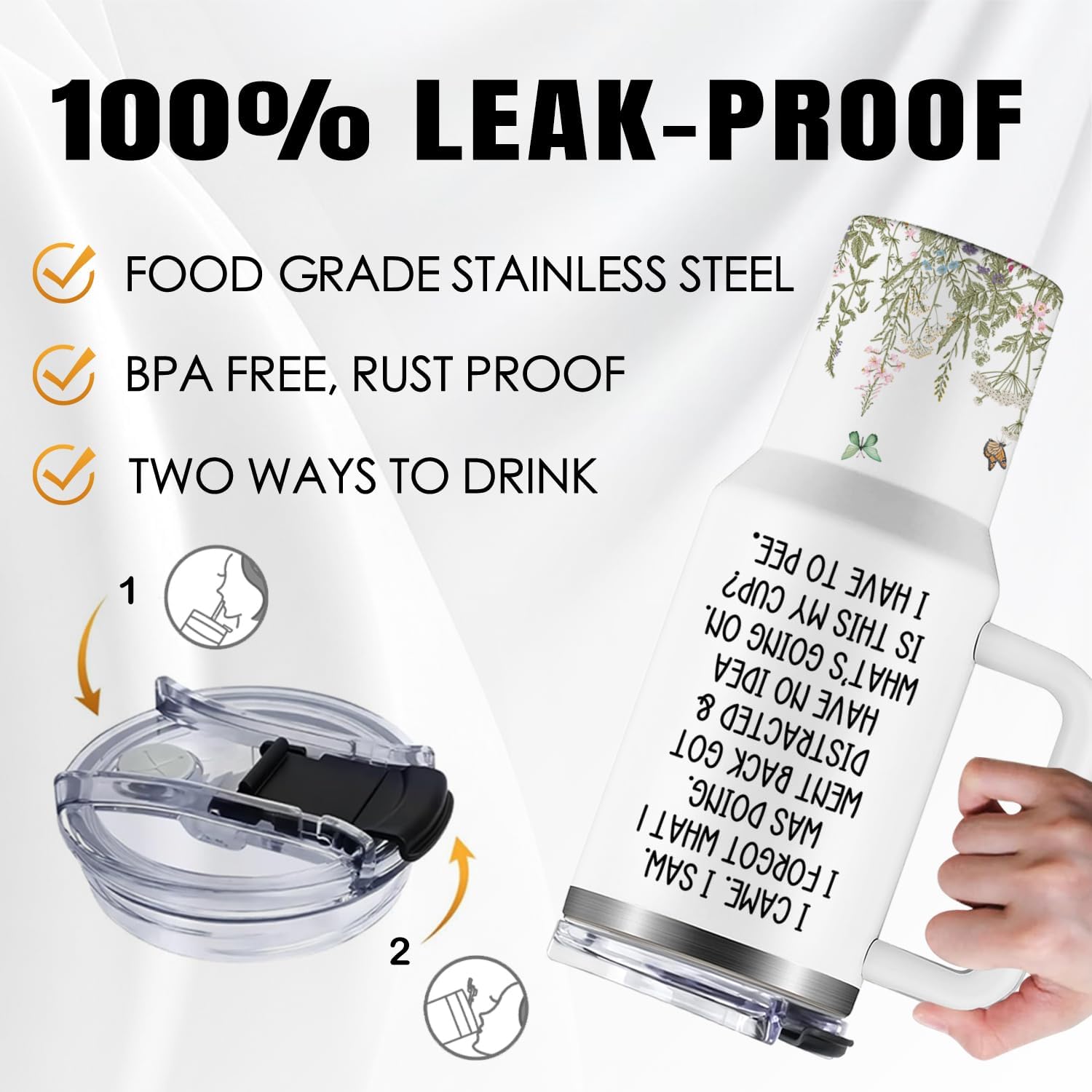 Funny Birthday Gifts for Women - I Came I Saw I Forgot Tumbler 40oz Gag Gifts Funny Adult Drinking Cups for Older Elderly Women Senior Citizen Birthday Gifts - Image 4