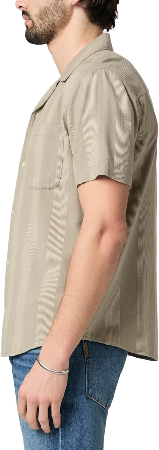 PAIGE Men's Jacobson Short Sleeve Striped Button Up Shirt - Image 3
