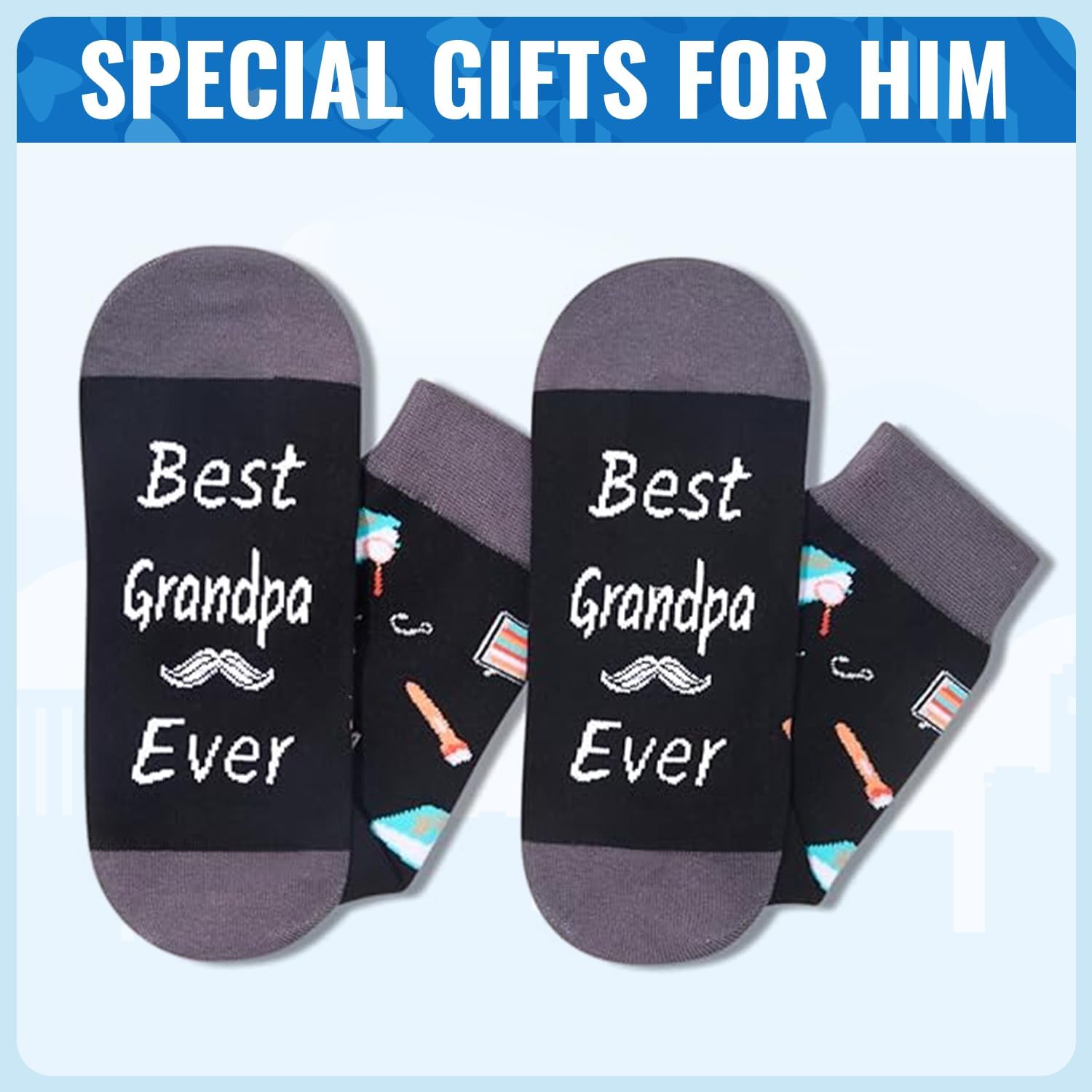 HAPPYPOP Family Gifts for Him - Gifts for Son Godfather Husband Dad, Novelty Socks for Men - Image 4