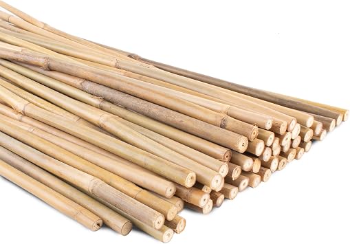 0.32-0.4"/18Inch Garden Stakes, Natural Bamboo Sticks Plant Stakes for Indoor and Outdoor Plants,Poles for Tomatoes, Beans, Potted Plants50Pcs...