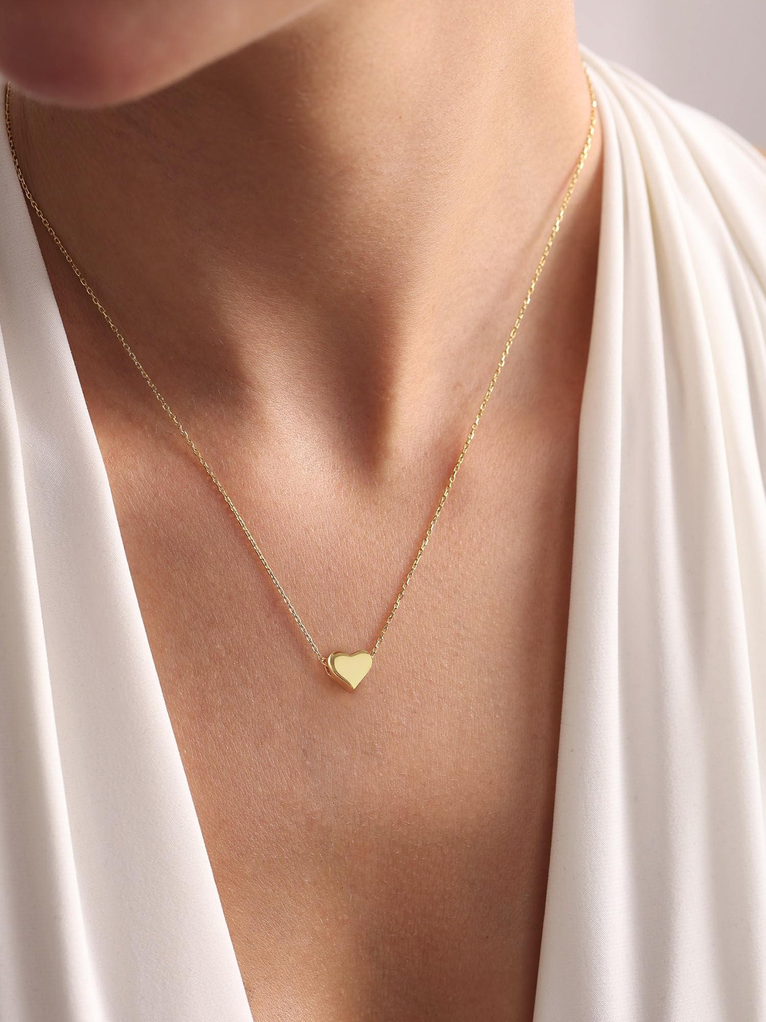 ChicSilver Collana girocollo da donna, argento/placcato oro/rosa oro, gioielli a girocollo con ciondolo a forma di cuore/luna/stella, catenina corta da 40 + 5 cm, regalo per migliore amica, donne e