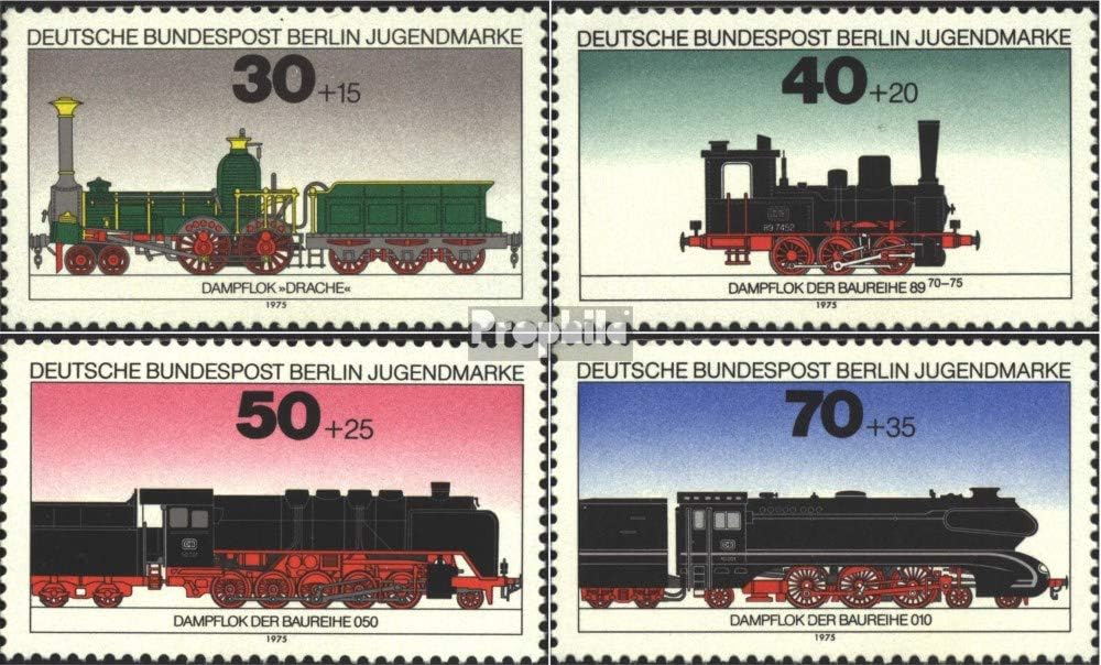 Berlin (West) 488-491 (Complete.Issue) unmounted Mint/Never hinged ** MNH 1975 Youth Brands Steam locomotives (Stamps for Collectors) Trains/Railway/funicular
