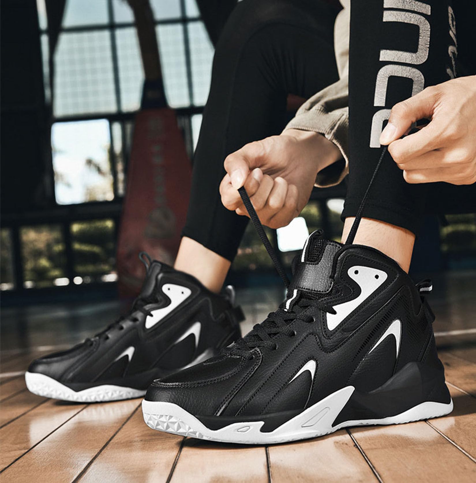 Scarpe da Basket Alte da Uomo Scarpe da Basket Outdoor Scarpe da Allenamento(50 EU, Q2)