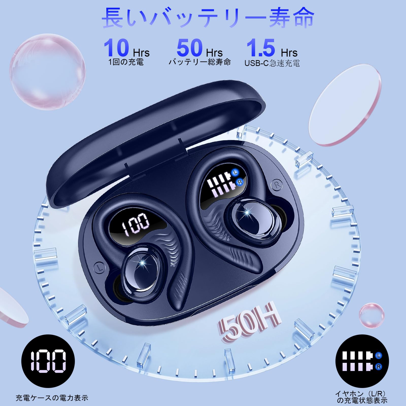 Amazon.co.jp: ワイヤレスイヤホン イヤホン bluetooth Bluetooth 5.4